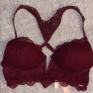 Vs pink xs bralette garnet / burgundy floral lace